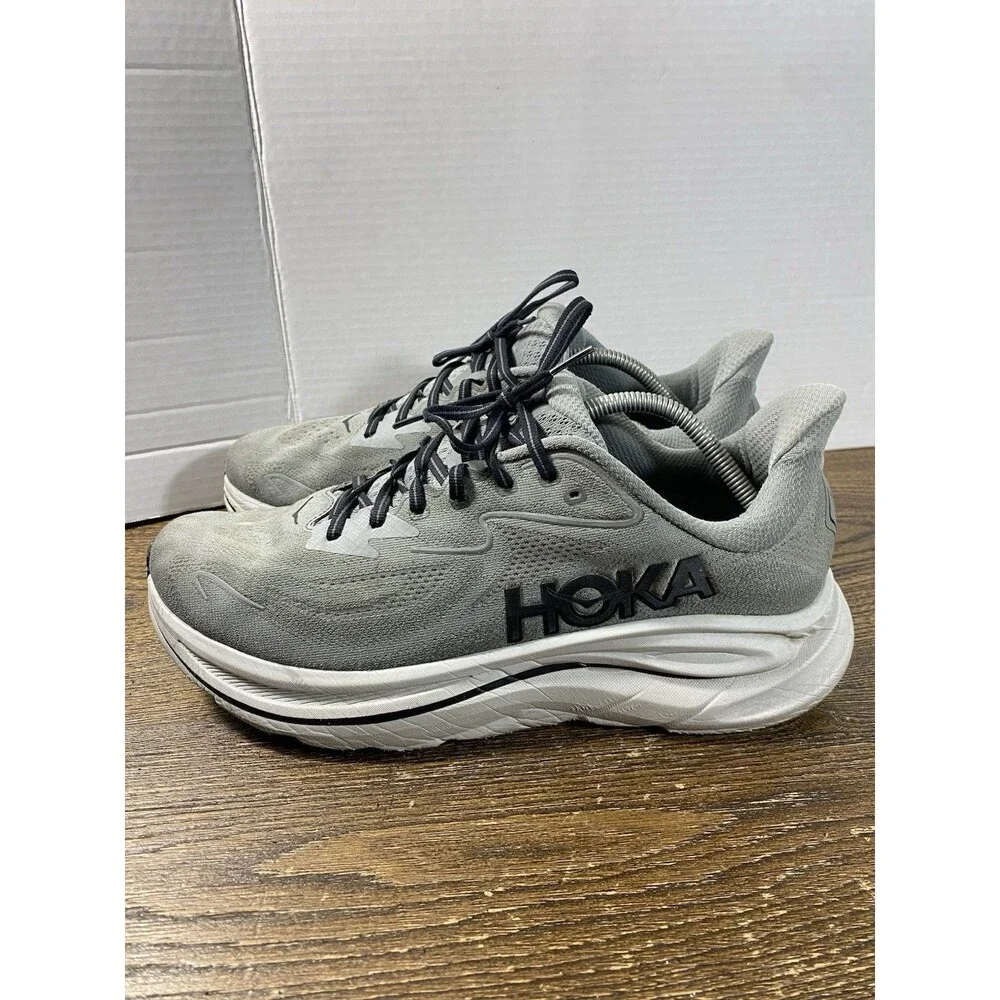 HOKA One One Clifton 10 1162030 GYST Grey /White/Black Mens Size 12 D F27525C